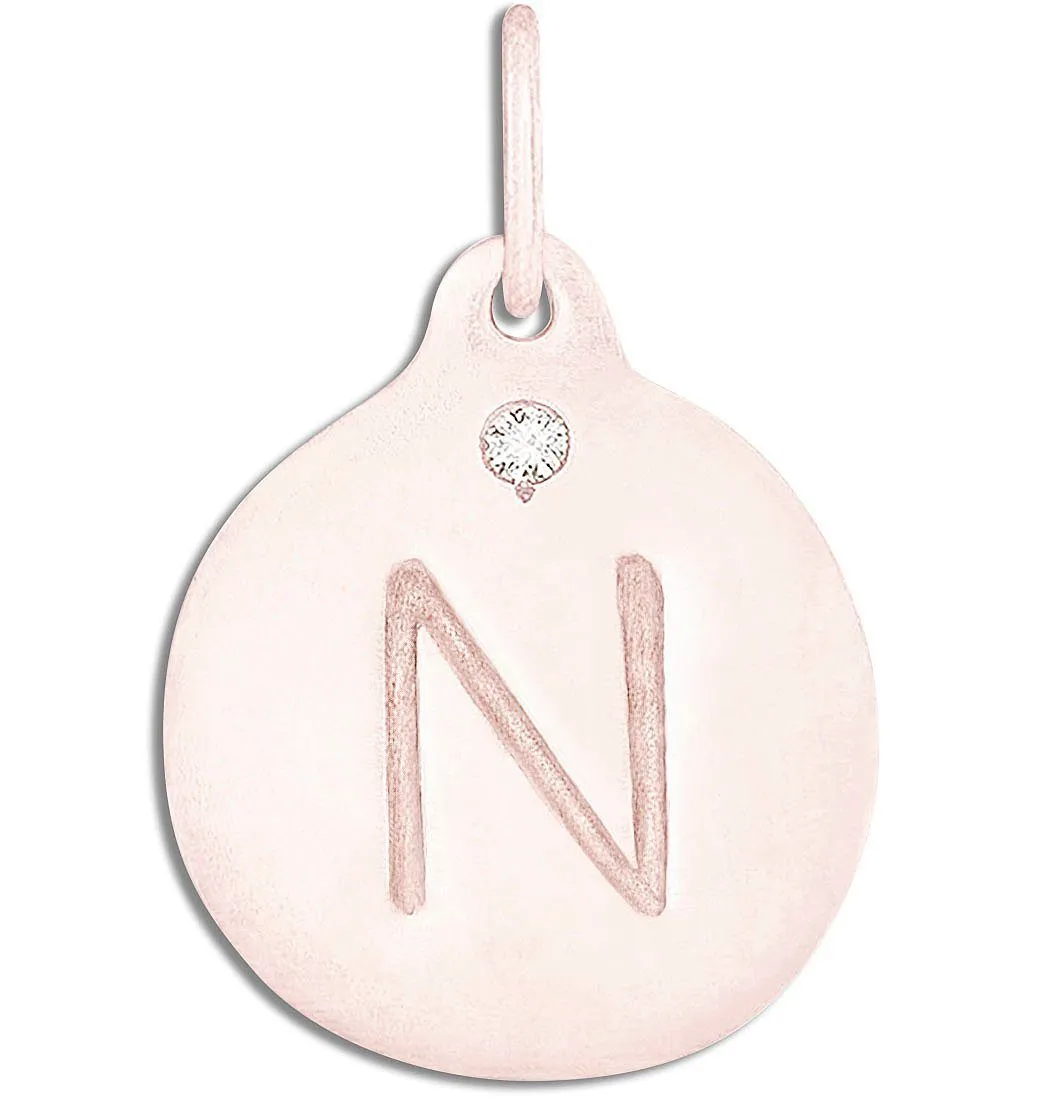 "N" Alphabet Charm With Diamond