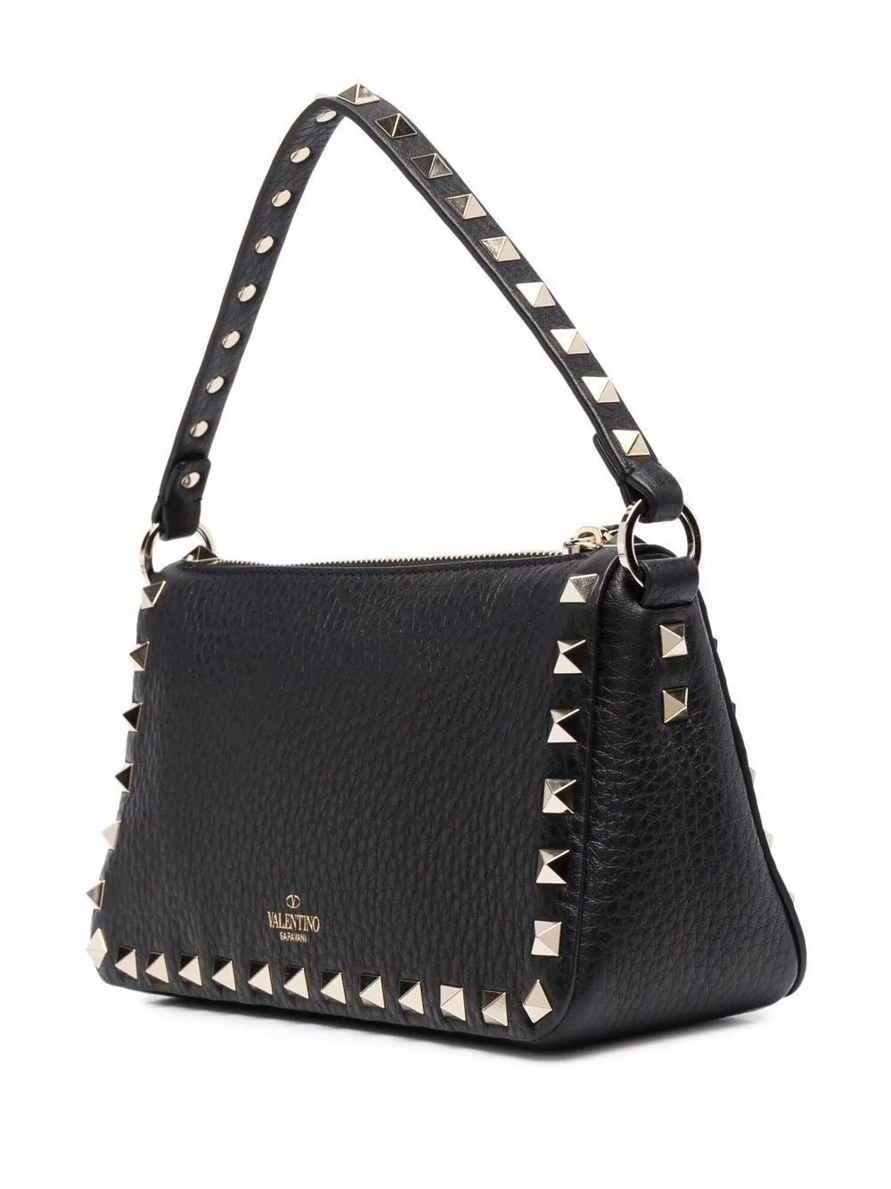 SMALL BLACK ROCKSTUD SHOULDER BAG