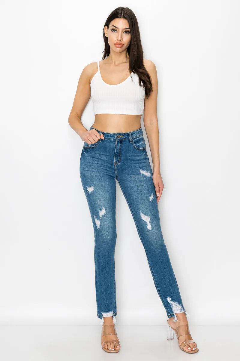 Sophia - High Rise Destructed Mom Jeans