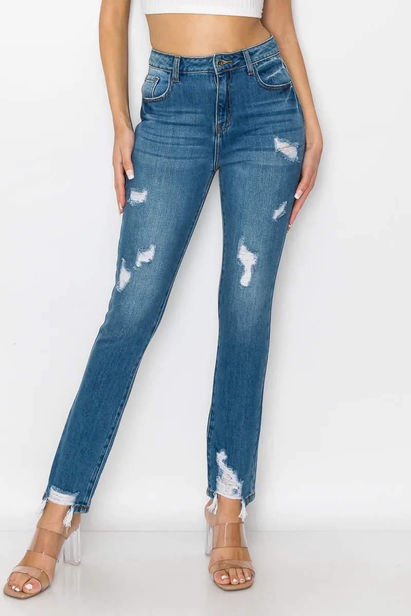 Sophia - High Rise Destructed Mom Jeans