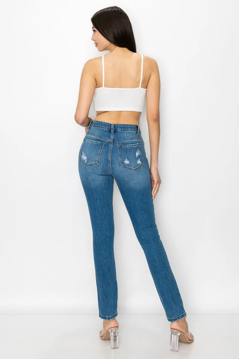 Sophia - High Rise Destructed Mom Jeans