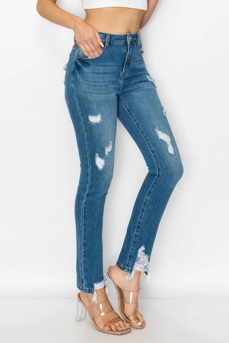 Sophia - High Rise Destructed Mom Jeans