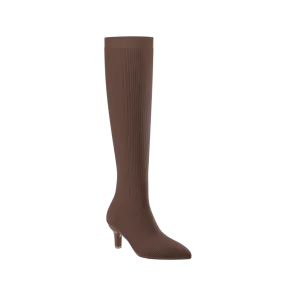 The Knee High Boot Walnut Knit   Stiletto Heel Kit 3 Walnut