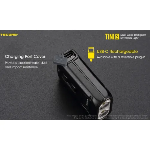 TINI 2 500 Lumen USB-C Rechargeable Keychain Flashlight by Nitecore