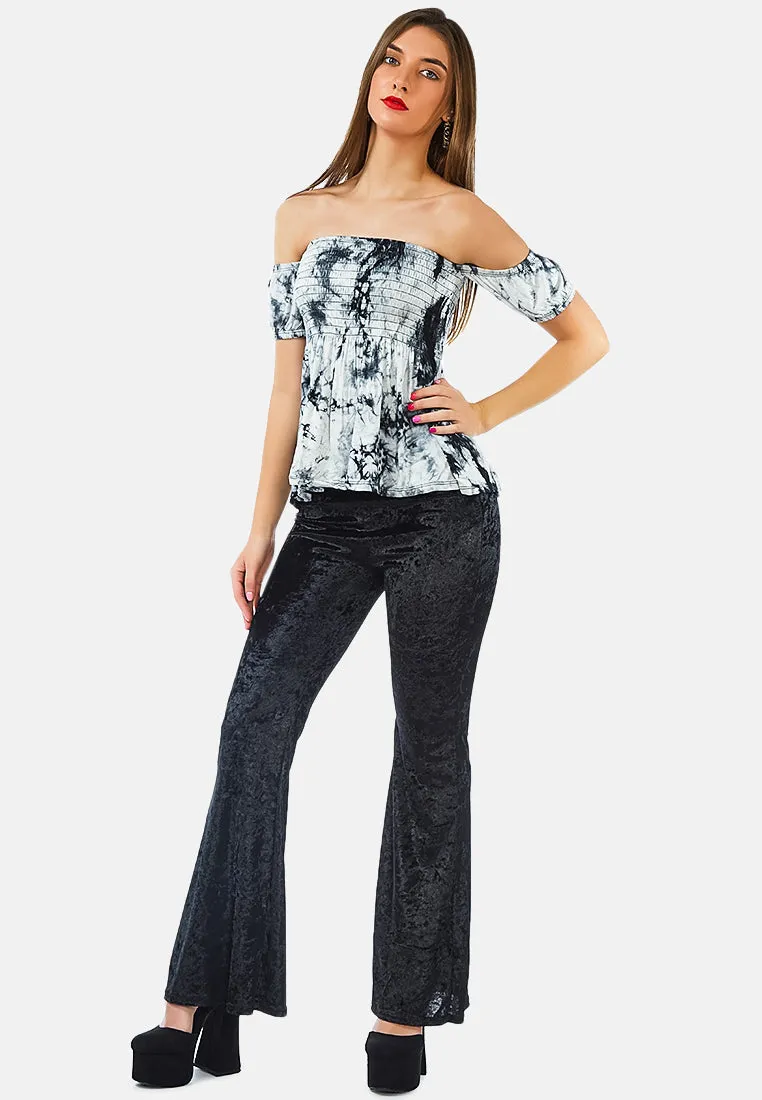 Wiggle Your Way Velvet Flared Pant By Ruw