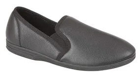 Zedzzz Ivor Men's Grained Leather Look Slippers